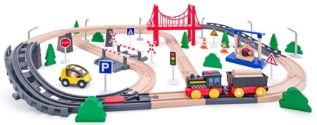 WOODY dzelzceļa sliežu komplekts Cable Bridge, 02192111 