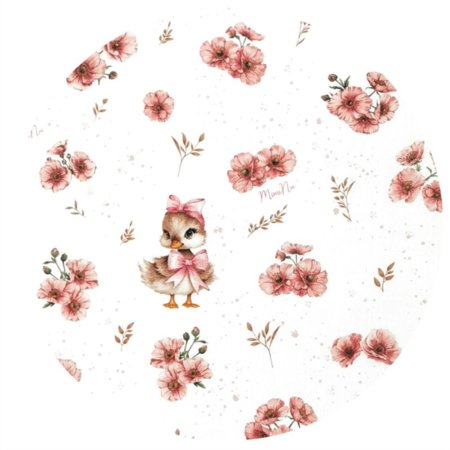 MIMINU divdaļīgas gultasveļas komplekts  Ducklings powdery pink, 100x135, 60x40 cm 