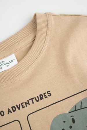 COCCODRILLO t-krekls ar īsam piedurknēm, smilšu krāsa, cm 