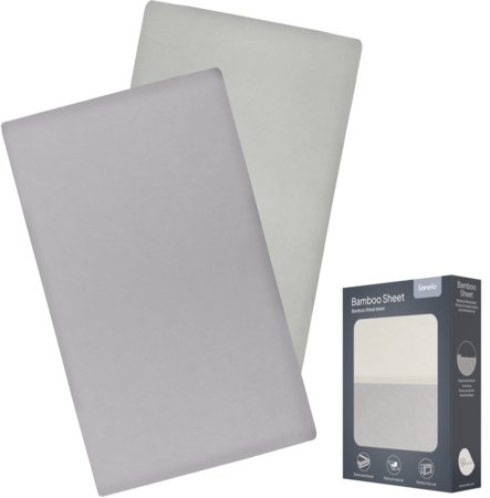LIONELO gultas palagi BAMBOO SHEET, 118x60 cm., 2 gab., White/Grey 