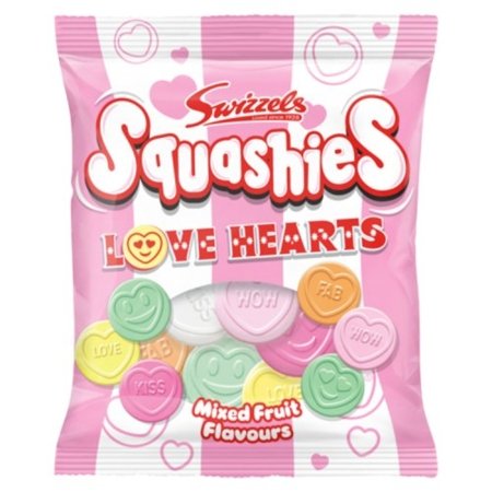 SQUASHIES želejas konfektes LOVE HEARTS, 120 g., MIX1704 