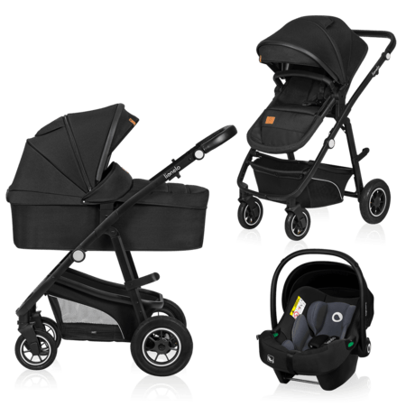 LIONELO universāls ratiņi BIANKA 3in1, Black onyx, LO-BIANKA 3IN1 
