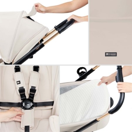 KINDERKRAFT universālie ratiņi 2IN1 NEA 2.0, soft beige, KSNEA002BEG2000 