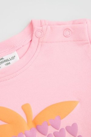 COCCODRILLO t-krekls ar garām piedurknēm, rozā, WC6143103HGN-033-080, 80 izmērs 