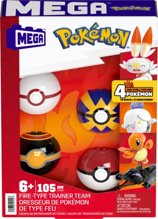 MEGA CONSTRUX POKEMON uguns komanda sortiments, HTJ06 