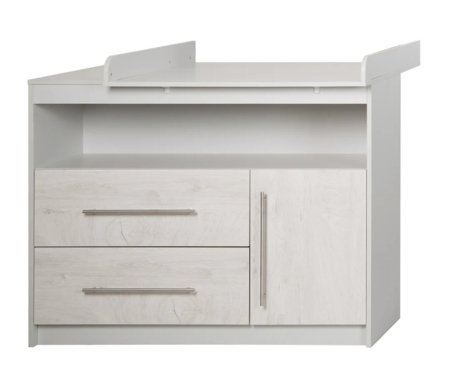 ROBA pārtinamais galds MAREN, Whitewashed Oak/Light grey, 1731803 