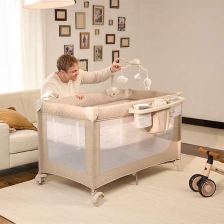 KINDERKRAFT gultiņa-manēža LEODY UP, Grey, KCLEODUPGRY0000 