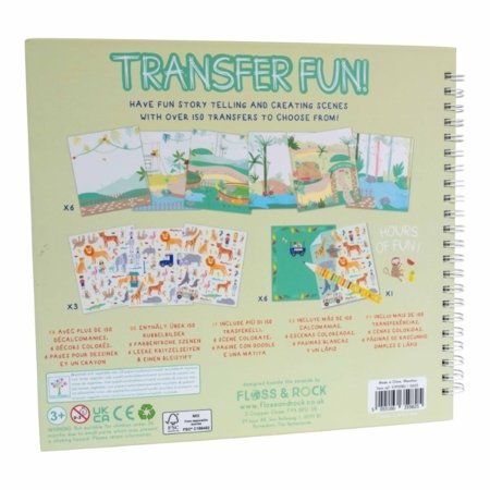 FLOSS AND ROCK Krāsošanas komplekts ar pārceļamiem zīmejumiem, Džungļi, 47P5982 