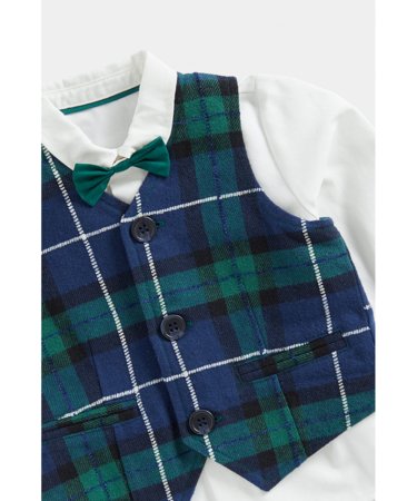 MOTHERCARE krekls ar garām piedurknēm, veste un tauriņš, FC684 635970