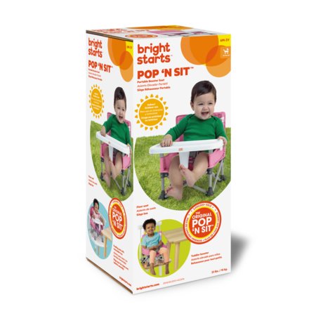 BRIGHT STARTS barošanas krēsls - būsteris POP 'N SIT, PINK, 17199 