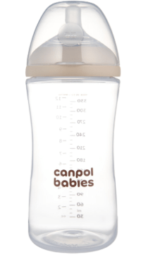 CANPOL BABIES barošanas pudelīte ar knupīti NATURAL SHAPE, 330 ml, 35/402 