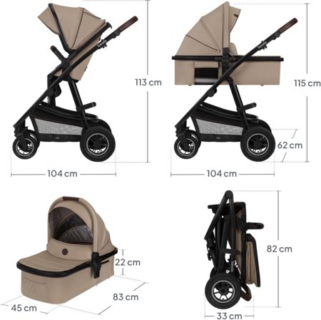 LIONELO universāls ratiņi AMBER 2IN1, Beige sand 