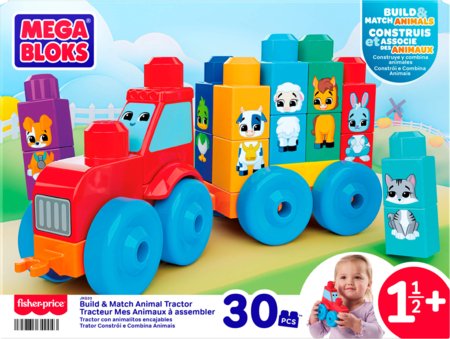 MEGA BLOKS būvēšanas komplekts - traktors ar dzīvniekiem , JKG33 