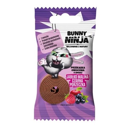 BUNNY NINJA plāksnīte ar ābolu, aveņu un upeņu garšu, 15 g, BN-103 