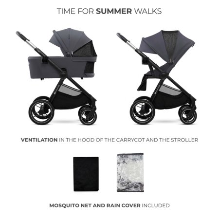 KINDERKRAFT universālie ratiņi 2IN1 NEA 2.0, deep grey, KSNEA002DGR2000 