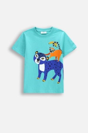 COCCODRILLO krekls ar īsām piedurknēm TROPICAL STORY BOY KIDS, zils, WC5143202TBK-013-122, 122 cm 