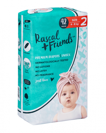 RASCAL + FRIENDS autiņbiksītes 2 izmērs, 4-8kg, 42 gab. 93491