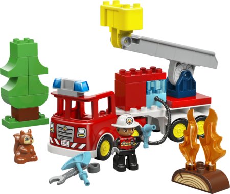 10473 LEGO® DUPLO® Pilsēta, ugunsdzēsēju auto ar šļūteni un ugunsdzēsēju 