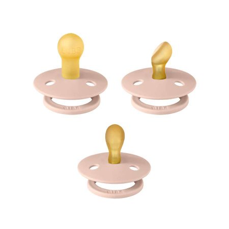 BIBS knupis (apaļš, anatomisks, simetrisks), 3 gab., 0-6 m., Blush, 1 izmērs 