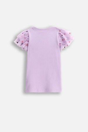 COCCODRILLO krekls ar īsām piedurknēm REBEL GIRL KIDS, violeta, WC5143202RGK-016-122, 122 cm 