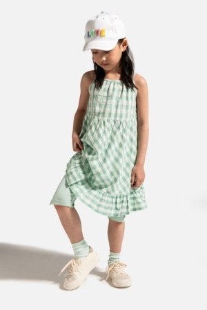 COCCODRILLO kleita ar īsām piedurknēm HAPPY RETRO GIRL KIDS, zaļš, WC5128301HGK-011-122, 122 cm 