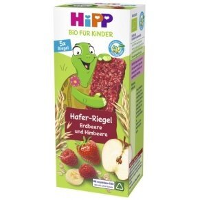 HiPP eco uzkoda komplekts ar zemenēm, avenēm, banāniem, āboliem un graudaugiem, 12 m.+, 20x5 gr, 31368 