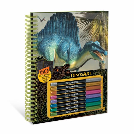 DINOSART melnu lapu krāsojamā grāmata, 15205 15205