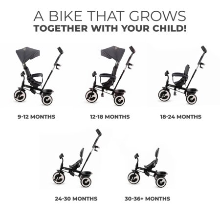 KINDERCRAFT trīsritenis ASTON 2 Plus, pelēks, KRASTO02GRYPL00 