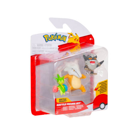 POKEMON Roselia ar statīvu, Perrserker un Marowak darbības figūriņas, 3 gab., PKW4095 