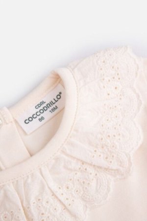 COCCODRILLO t-krekls FLOWERS GIRL NEWBORN, ecru, ZC4143101FGN-003-086, 86 cm 