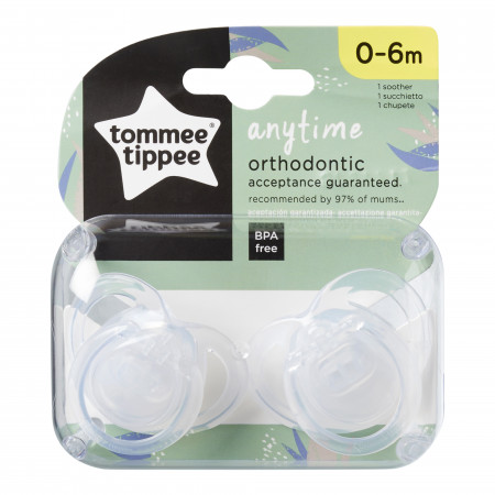 Tommee Tippee silikona māneklis 2vnt 0-6m Anytime 43335499 43335497