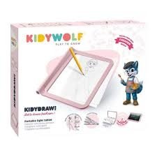 KIDYWOLF izgaismota zīmēšanas planšete, rozā, KIDYDRAW-PRO-PI 