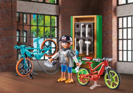 PLAYMOBIL CITY LIFE Velosipēdu darbnīcas komplekts, 70674 70674