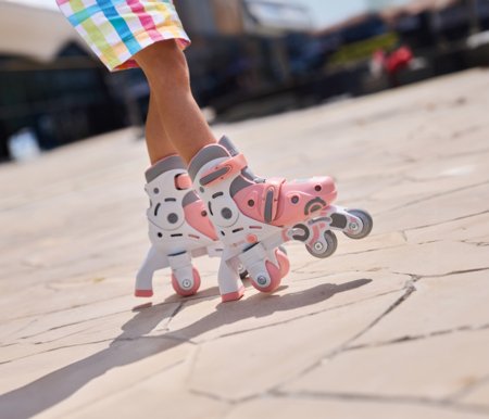 GLOBBER skrituļslidas Learning Skates 2 in 1, izmērs 26–29, pasteļrozā, 780-210 