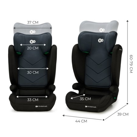KINDERKRAFT autokrēsls  I-SPARK I-Size 100-150 cm, black, KCISPA00BLK0000 