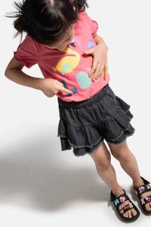 COCCODRILLO krekls ar īsām piedurknēm TROPICAL STORY GIRL KIDS, rozā, WC5143203TGK-007-122, 122 cm 