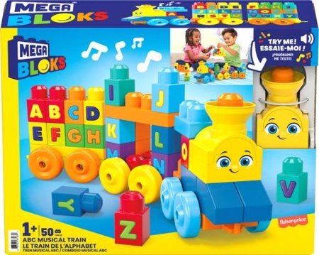 MEGA BLOKS FIRST BUILDERS komplekts Vilciens alfabēta apguvei, 50 gab., FWK22 