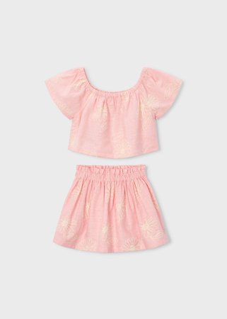 MAYORAL t-krekls ar īsam piedurknēm + svārki, blossom, 3.947-59, cm 