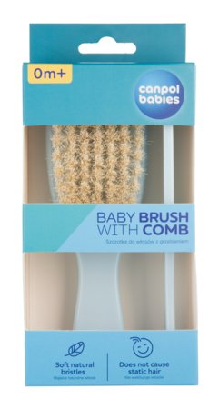 CANPOL BABIES mīksta suka ar dabīgiem sariem un ķemme GOLD, blue, 7/406_blu2 