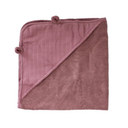 MARKLAND muslīna dvielis ar kapuci PURE MUSLIN, 75x75 cm., Dusty rose, 18-25MPDR 
