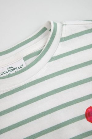 COCCODRILLO t-krekls ar garām piedurknēm, balti, cm 