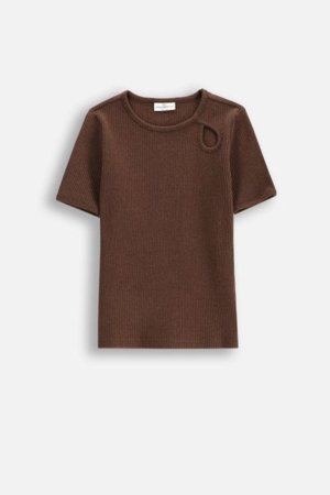 COCCODRILLO krekls ar īsām piedurknēm NOSTALGIC MEADOW GIRL JUNIOR, brūns, WC5143202NGJ-018-164, 164 cm 