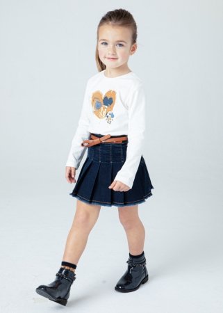 MAYORAL džinsa svārki + josta 6G, tumši, 4.906-52, 134 cm 