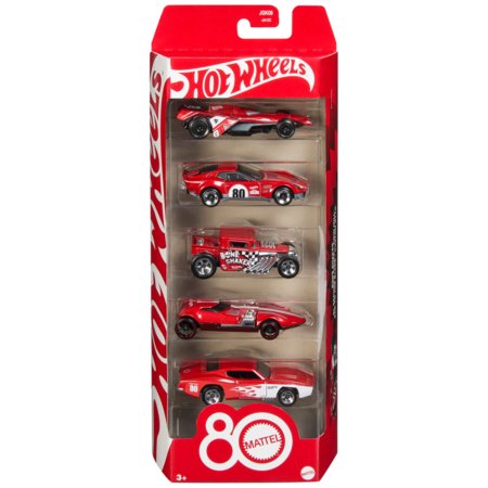 HOT WHEELS mašīnu Mattel 80. jubilejas komplekts no 5 rotaļu automobiļiem, JGK08 