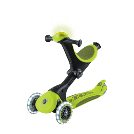 GLOBBER skrejritenis Go Up Deluxe Lights, laima zaļš, 748-606 