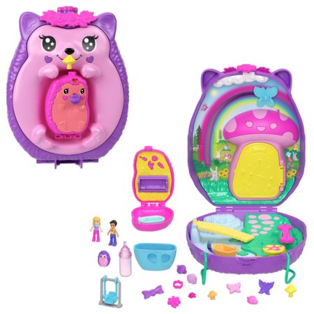 POLLY POCKET valkājams rotaļu komplekts  - eža mamma un mazulis,  JBJ91 