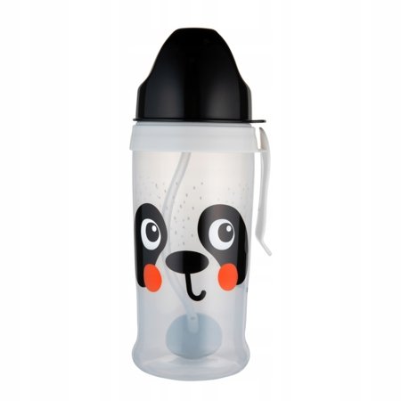CANPOL BABIES neizlejamā sporta pudele ar salmiņu BabiesBoo panda, 270 ml, 56/510_whi 