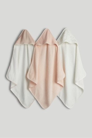 MOTHERCARE bērnu dvielis, 3 gab., rozā, AU87701, 75x75 cm 