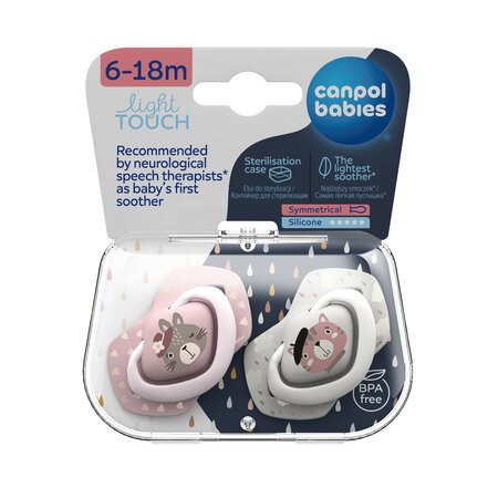 CANPOL BABIES silikona māneklītis, simetrisks BONJOUR PARIS, 6-18m, 2 gab,  22/648_pin 22/648_pin