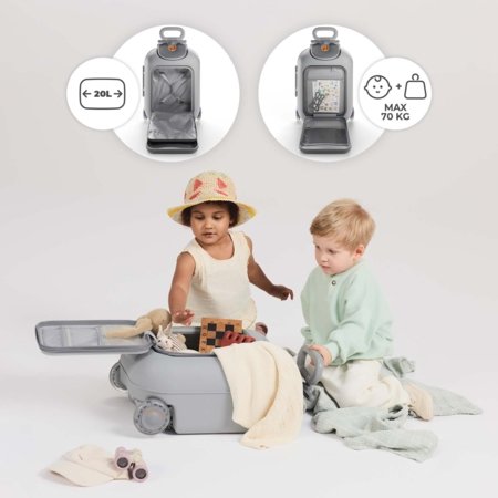 KINDERKRAFT bērnu koferis CABBY, pelēks, KACABB00GRY0000 